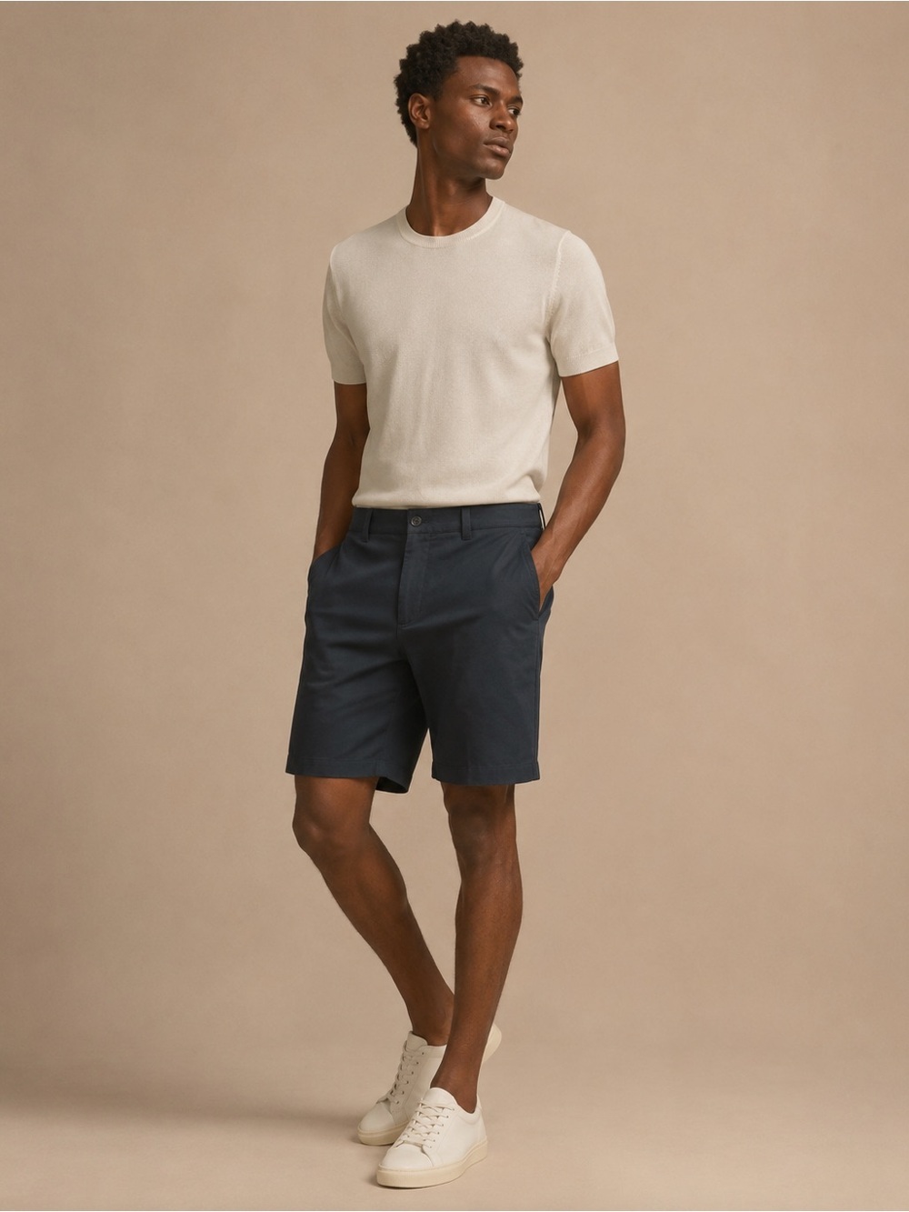 Travis Mathew Navy Flat-Front Chino Shorts